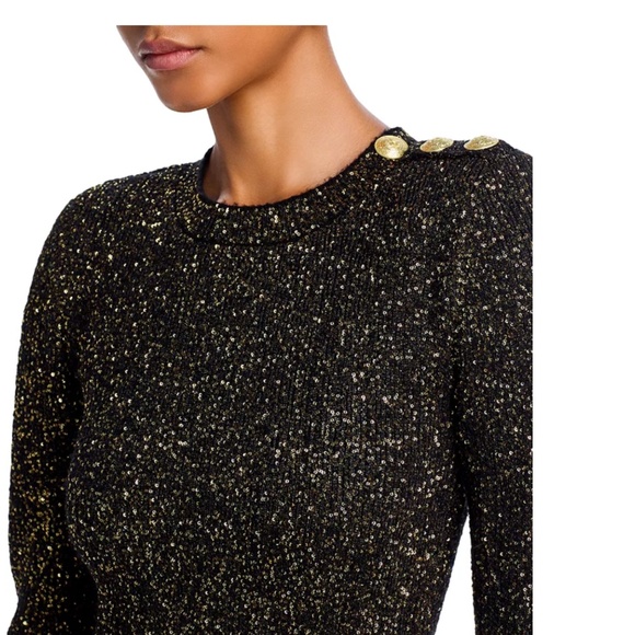 ✨ L’AGENCE Cherry Sequined Mini Dress - Black/Gold (XS) NWT - $525 - Picture 2 of 6